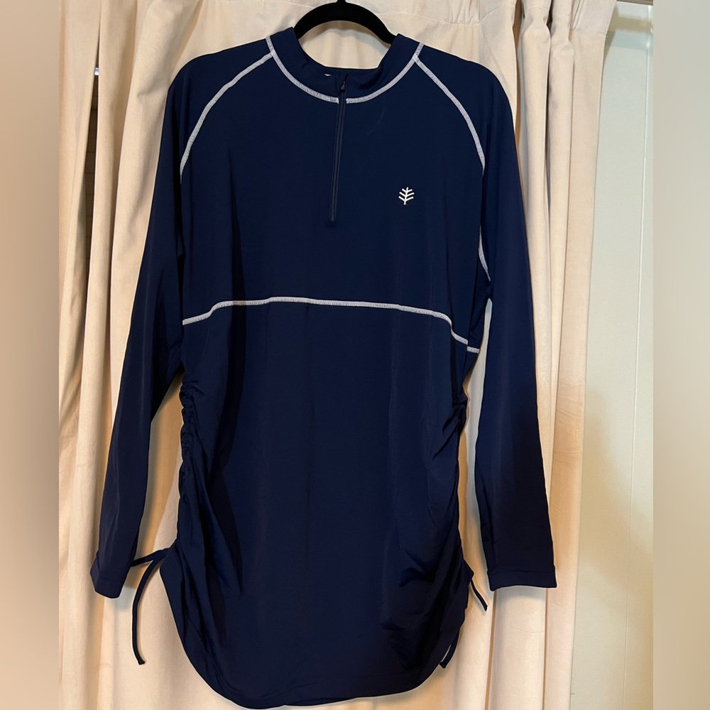 Navy Blue Coolibar SPF 50 Swim Top
